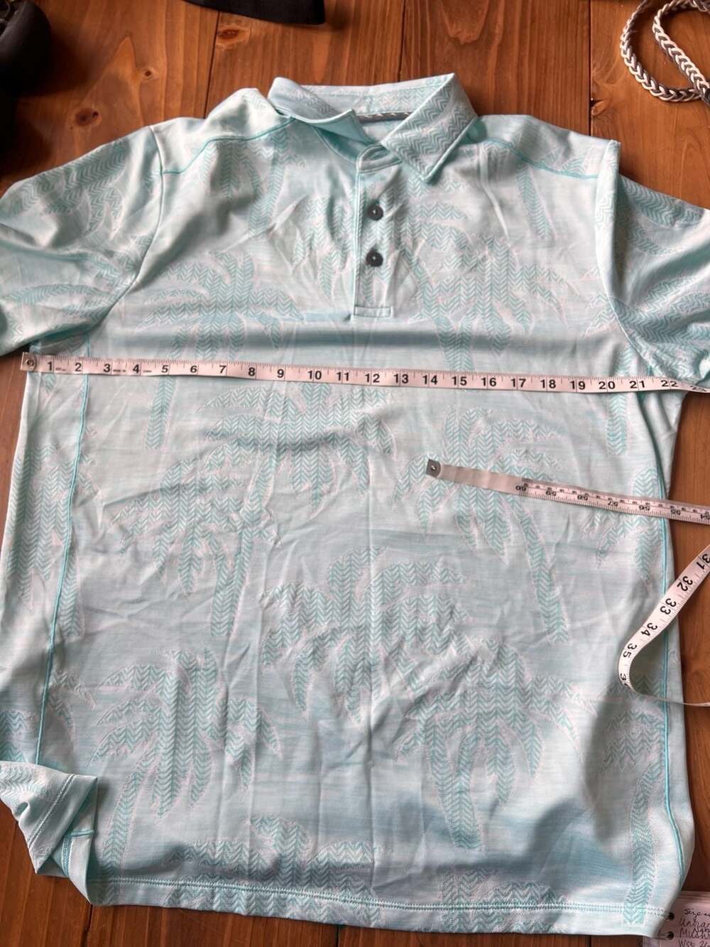 Tommy Bahama IslandZone M/M Santiago Paradise Performance Polo Shirt Aqua Blue - Picture 4 of 6